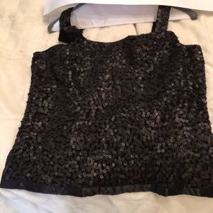 Iisli Black Sleeveless Knit Top With Sequins